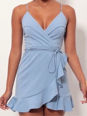 Lucy in the Sky Ruffle Wrap Mini Dress